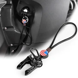 Key Shell Black High Quality Aluminum Ignition Key Cover Holder Leather Cord Lanyard Key Chain for Can Am Ryker Accessories