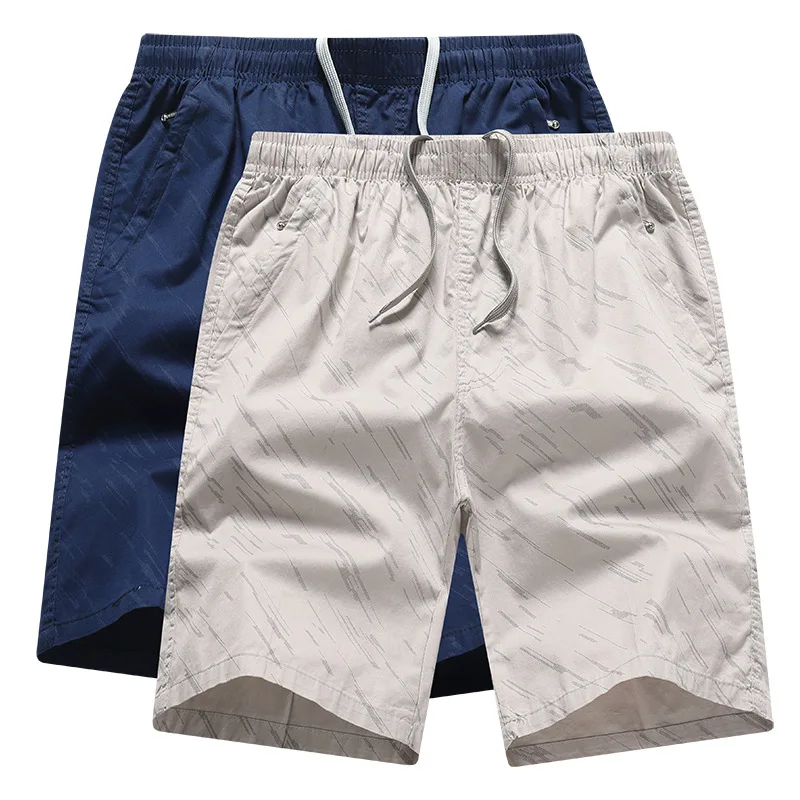 Versatile Casual Two-piece Shorts with Large Shorts, Men's Cotton Elastic Waist, Straight Leg Fashionable Workwear Pants