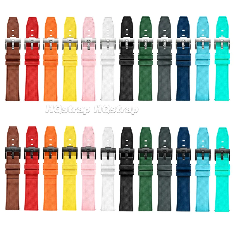 Premium FKM Rubber Watch Band 19/20/21/22mm for Omega for Swatch Universal Strap Waterproof Oil Heat Sweat Resistant Bracelet