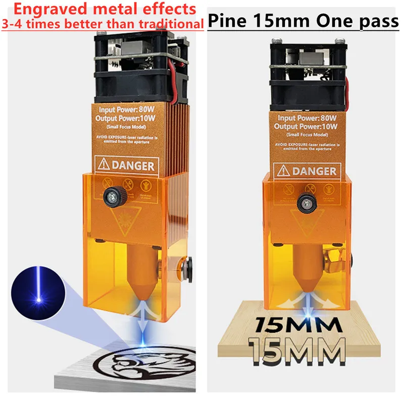 Imagem -02 - Módulo do Laser do Cnc com Bomba de ar Cabeça do Laser Corte Faça Você Mesmo e Máquina de Gravura Poder 10w 12v 24v 80w