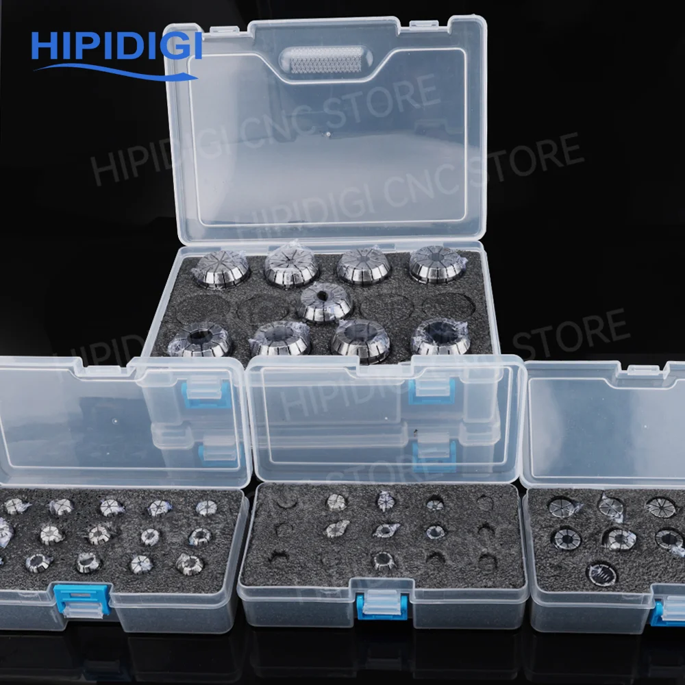 Set Collet ER Presisi 0.008 dalam Kotak ER11 ER16 ER20 ER25 ER32 AA Spring Collet untuk Mesin Pengukir dan Pemegang Alat CNC Milling