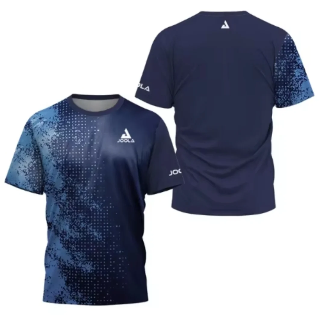 2026 New Men's T-shirt Summer Fashion Table Tennis Flower Printed Short sleeved Badminton Tennis Quick drying Short sleeved Men'