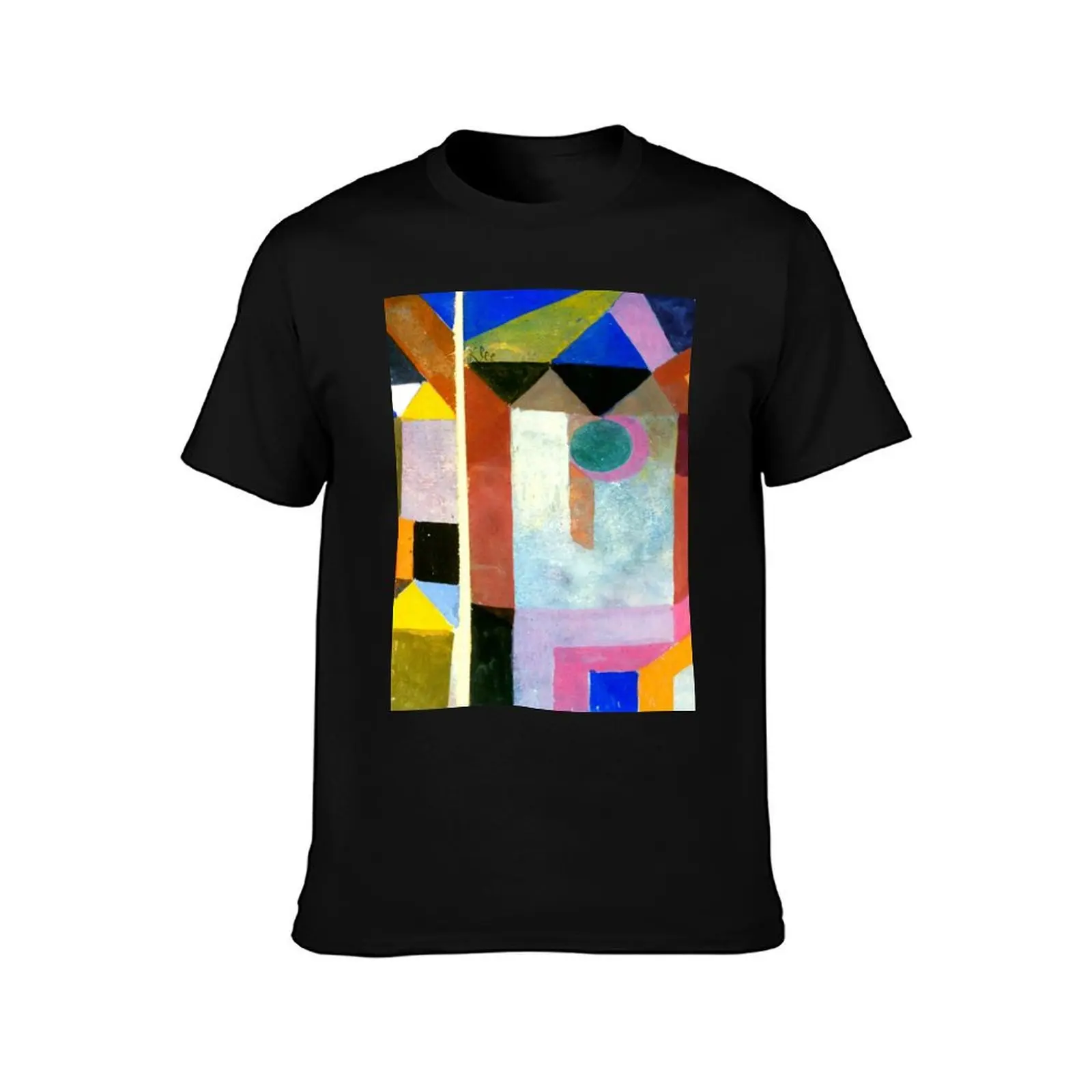 Paul Klee Colorful Architecture Klee-inspired Fine Art T-Shirt summer tops custom t shirt workout shirts for men