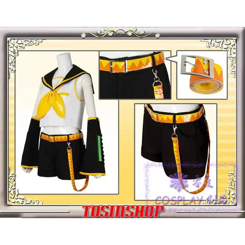 أزياء أنيمي رين لين للهالوين، أزياء تنكرية موحدة، شورت مع سماعة رأس مستعار، مجموعات كاملة