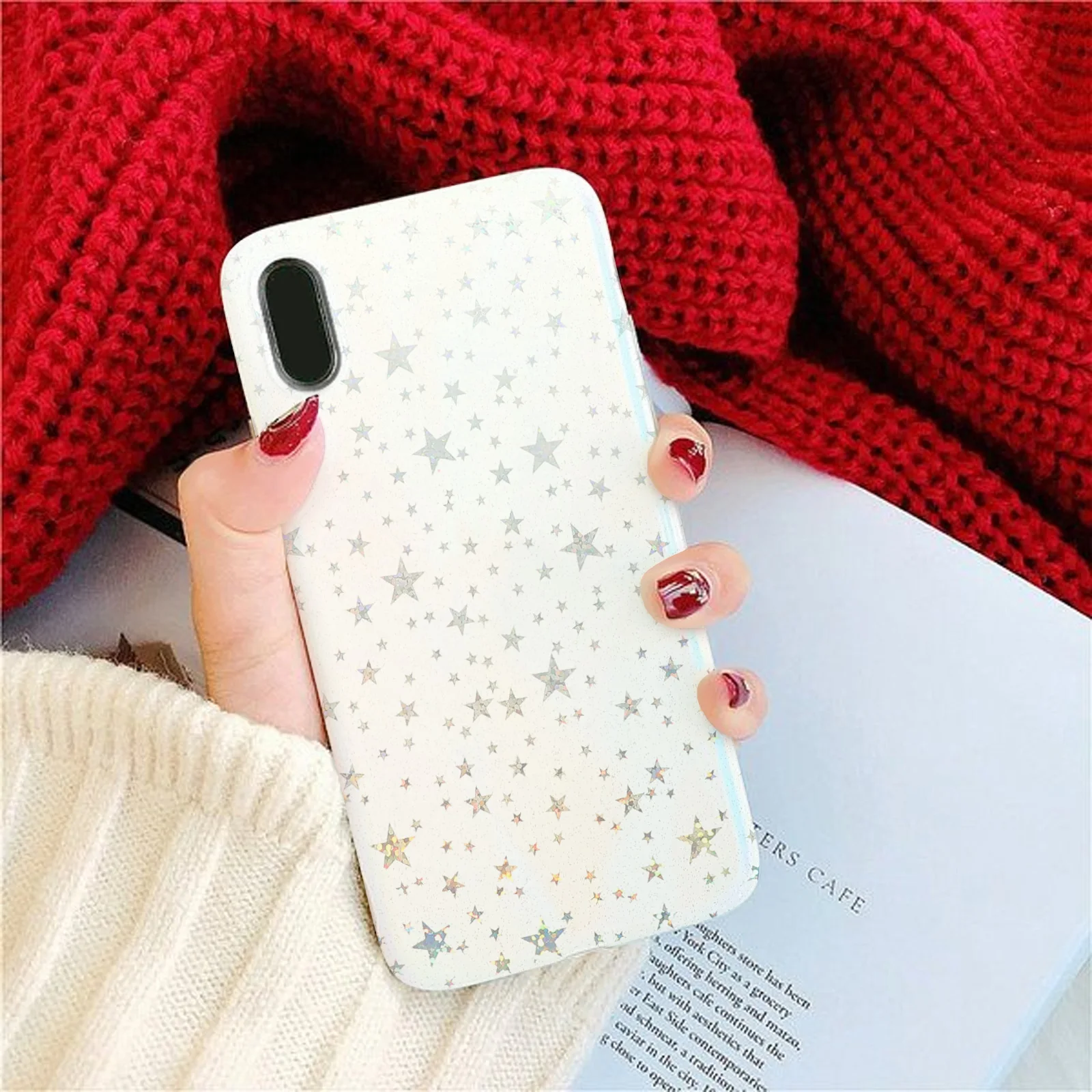 

DIY Craft Shiny Star PVC Film Clear Decorative Pen Case Luggage Suitcase Making Durable Holographic Effect Material