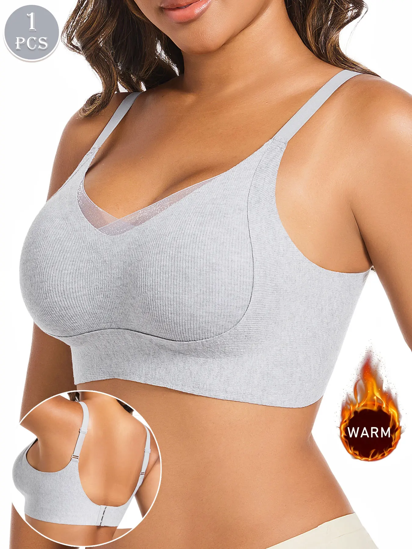 1pc Women's Casual Comfortable Wireless Bra, Solid Color Minimalist Seamless Bralette