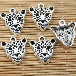 10pcs 20*18mm hole 1.8mm tibetan silver tone Leopard head design charms EF1539