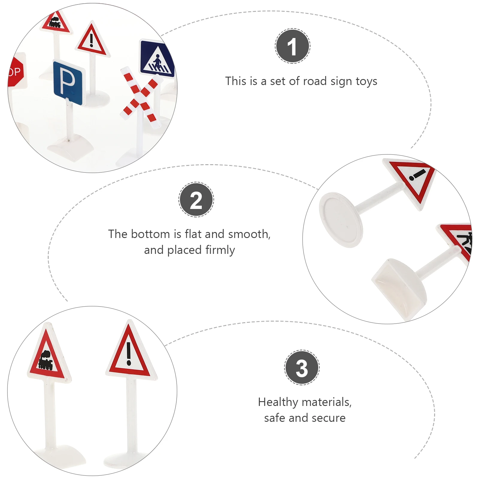 

10 Pcs Traffic Sign Ornaments Signs Toys Roadside Miniature Indicator Cutouts Track