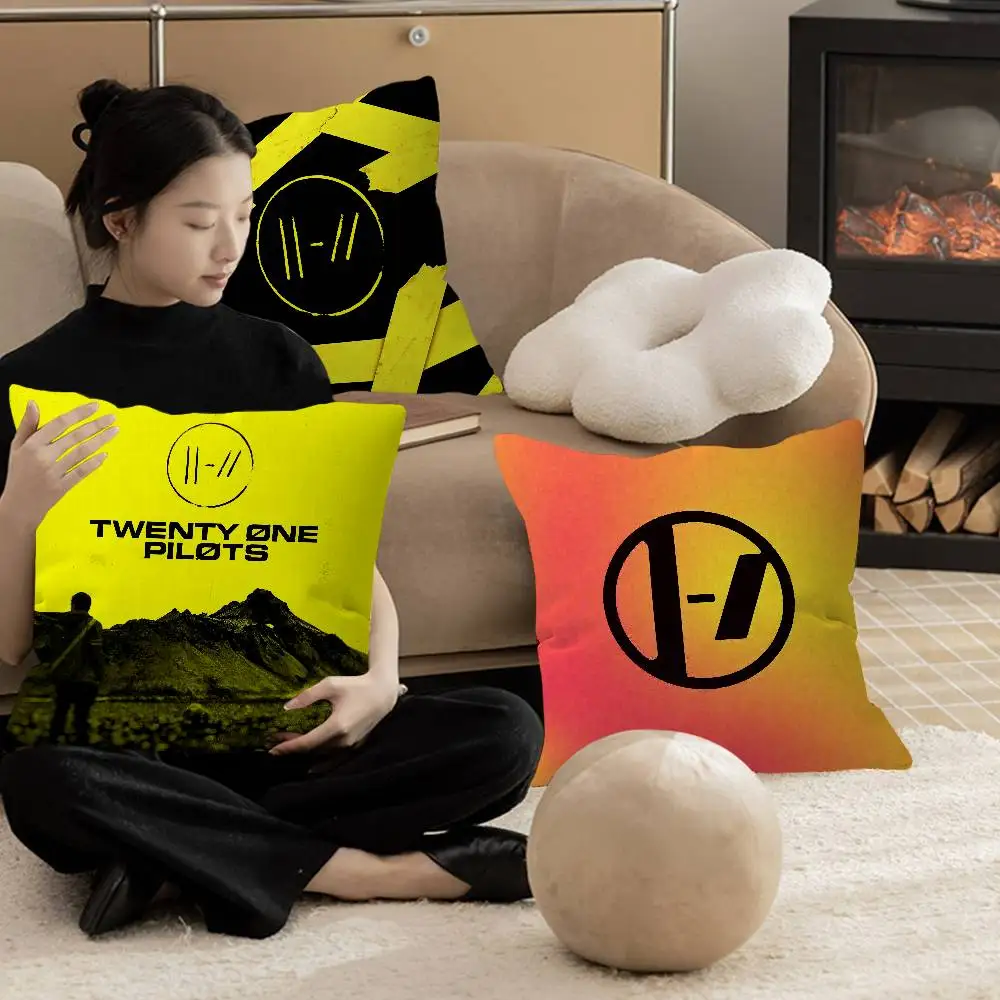 Popular T-Twenty One Pilots Band Cushion Cover Pillowcase Upholstery Sofa Throw Pillow Home Decor Pillowcas