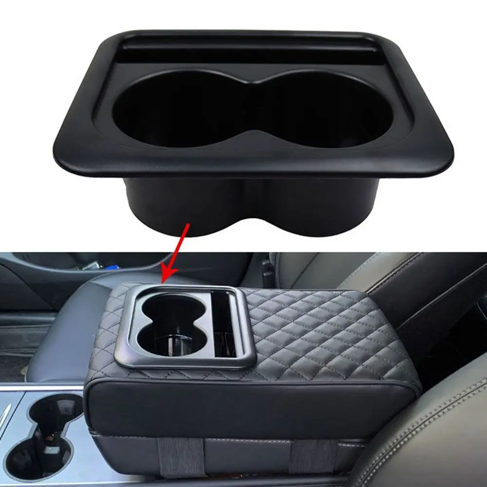 Shock-Absorbing Car Cup Holder Convenient Space-Saving Drink Stand With 2 Cup Holder High-capacity Central Armrest Cup Tray