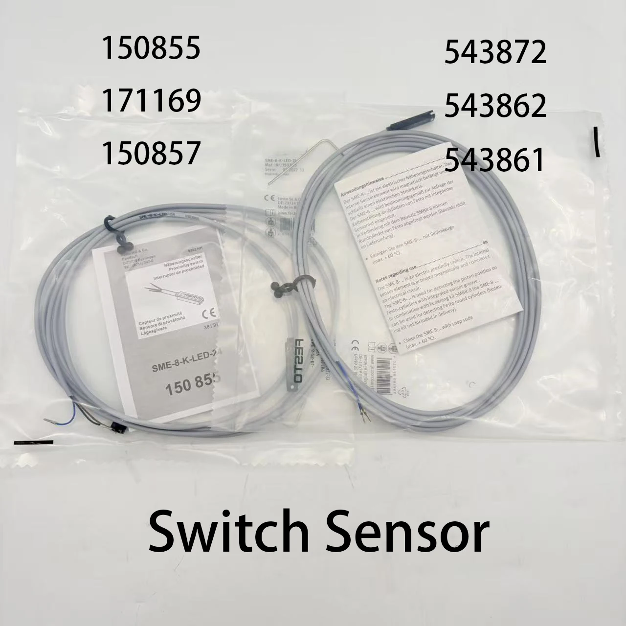 SME-8M-ZS-24V-K-2,5-OE 543872 171169 150855 543862 150857 543861 543863 SME-8-ZS-KL-LED-24 Cylinder Magnetic Switch Sensor Type