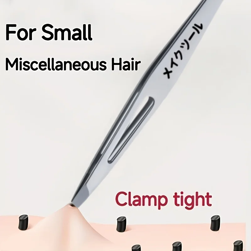 Pinça de Sobrancelha de Aço Inoxidável de Alta Qualidade com Ponta Inclinada para Remoção de Pelos Faciais, Ferramenta de Cuidados Faciais para Sobrancelhas e Barba