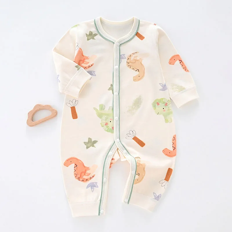 MILANCEL New Autumn Neonate Rompers Newborn Baby Cute Cartoon Bear Jumpsuit Infant Home Wear