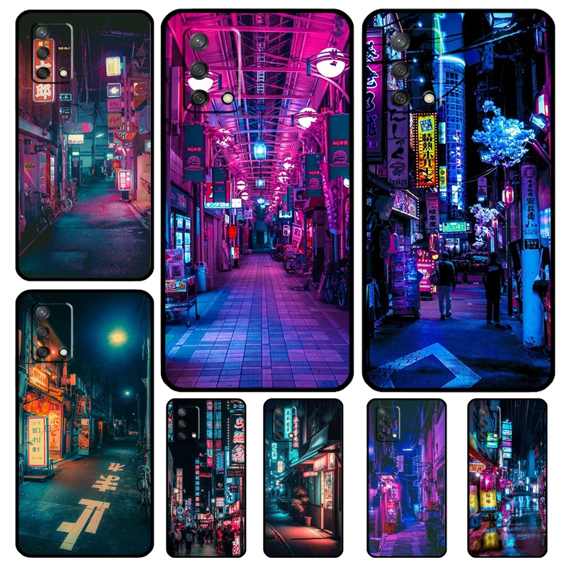 Japanese Night City Aesthetic Case For OPPO A17 A54 A57 S A77 A74 A94 A5 A9 A53 A15 A16 A76 A96 A52 A72 A18 A58 A98 A78