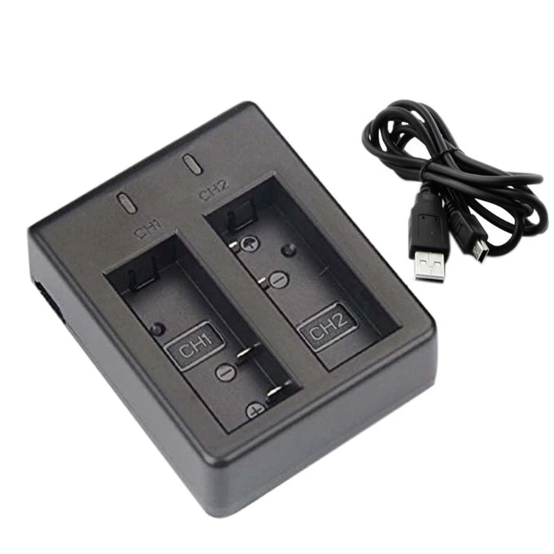 J6PA ABS Material Camera Charging Stand Battery for EKEN SJ4000/H9R Waterproof Cameras Double Channel