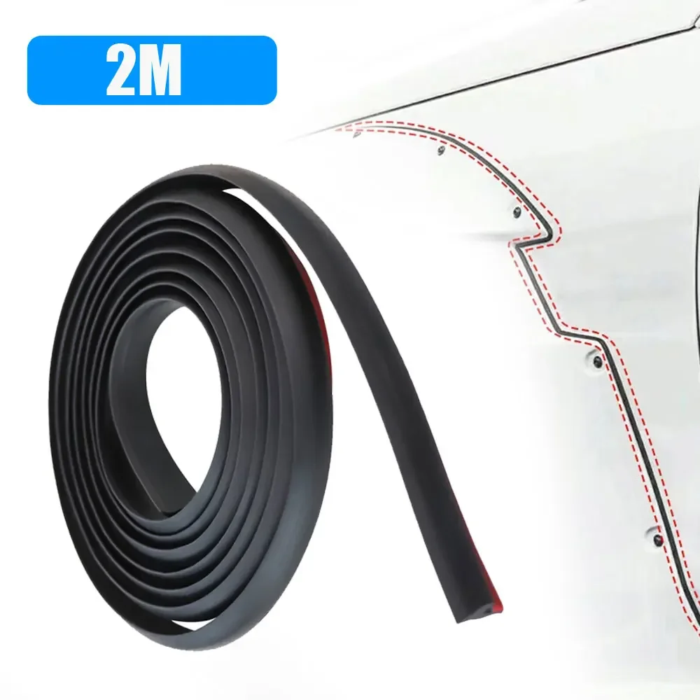 1/2/5M Car Edge Gap Seal Strip Rubber Fender Flare Arch Protector Strips Inclined T-Shaped Waterproof Dustproof Sealing Strip