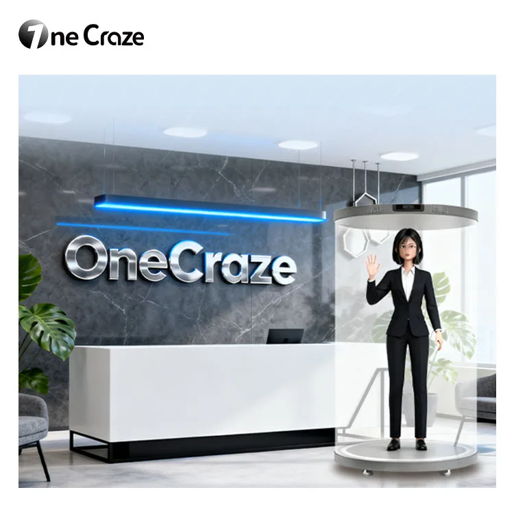 ID de marca humana Digital holográfica de 75 pulgadas con personalización profunda AI Virtual 3D de ojo desnudo e interacción de voz inteligente