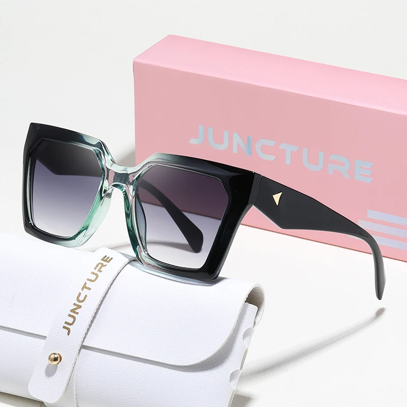 JUNCTURE, gafas de sol a la moda para mujer, gafas de sol con montura grande y gradiente para mujer, regalos para fiestas y vacaciones, gafas de sol para mujer