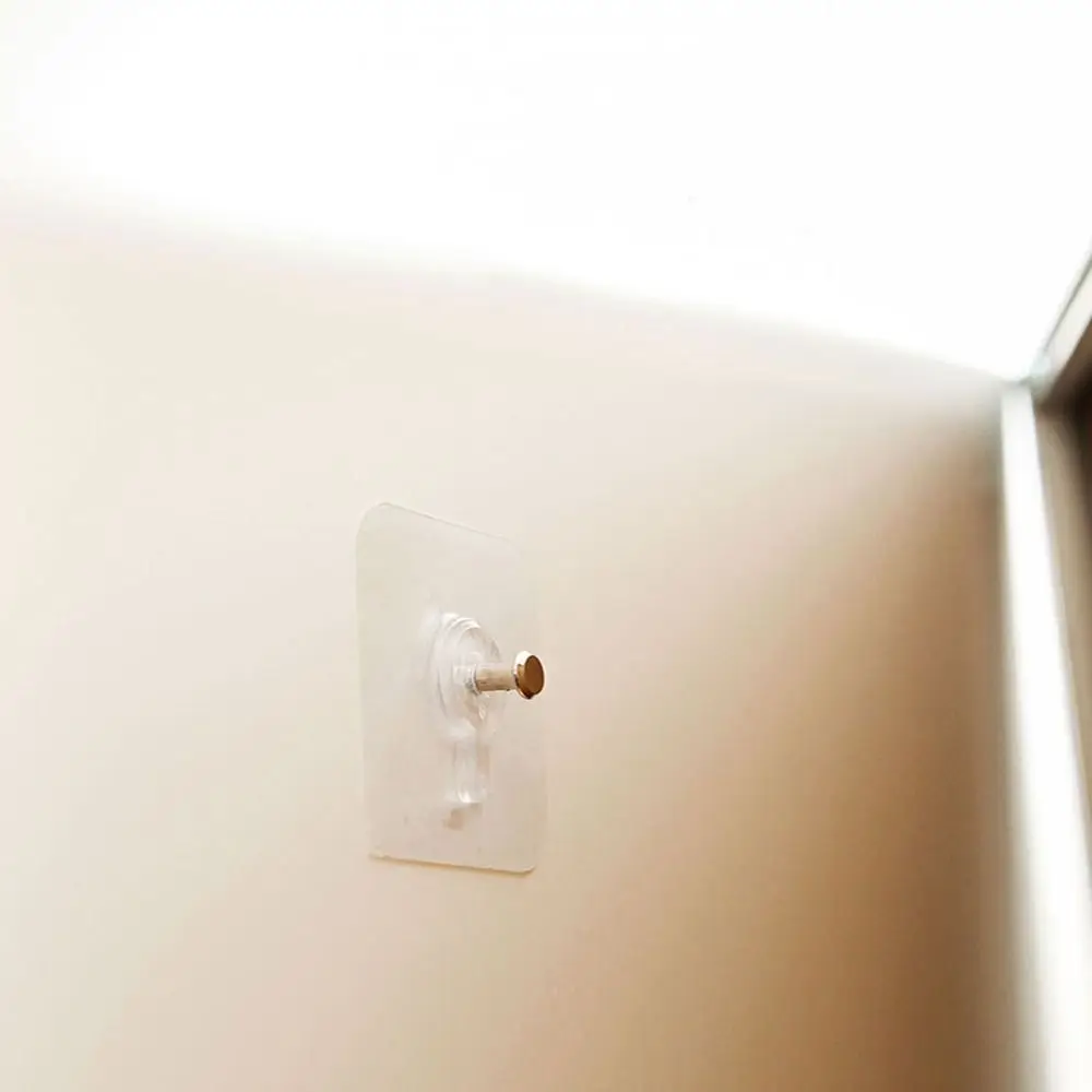 10 szt. Plastikowe śruby do ścian, haczyki samoprzylepne, przezroczyste, bezszwowe, samoprzylepne haczyki ścienne, naklejki bez śladów.