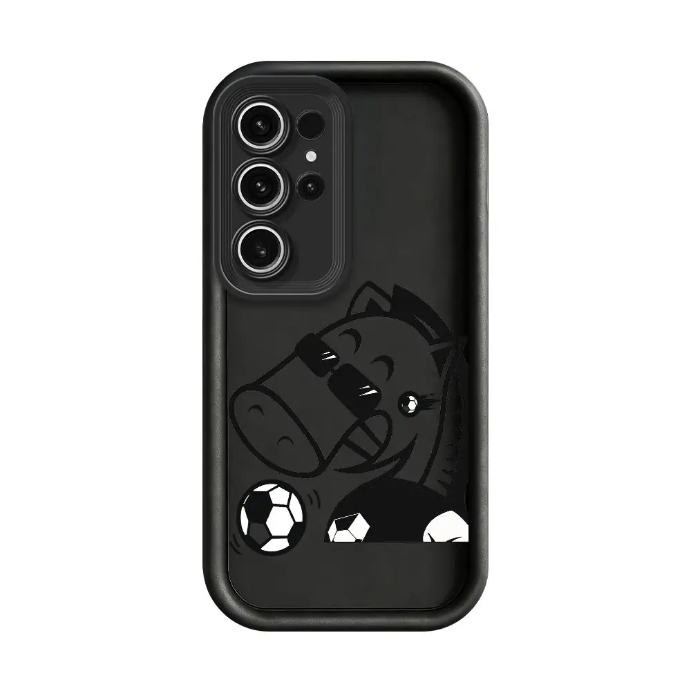 For Samsung S26 S25 S24 Ultra Plus FE A57 A56 A54 A37 A26 A17 A16 A07 A06 Cute Cartoon Horse Sport Shockproof Soft TPU Cover