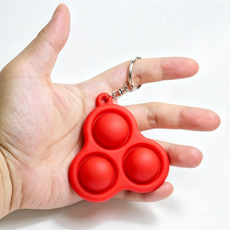 Push Bubbles Keychain Backpack Charm Silicone Stress Relief Fidget Toys Kids Students Classroom Prizes Party Travel Office Fun