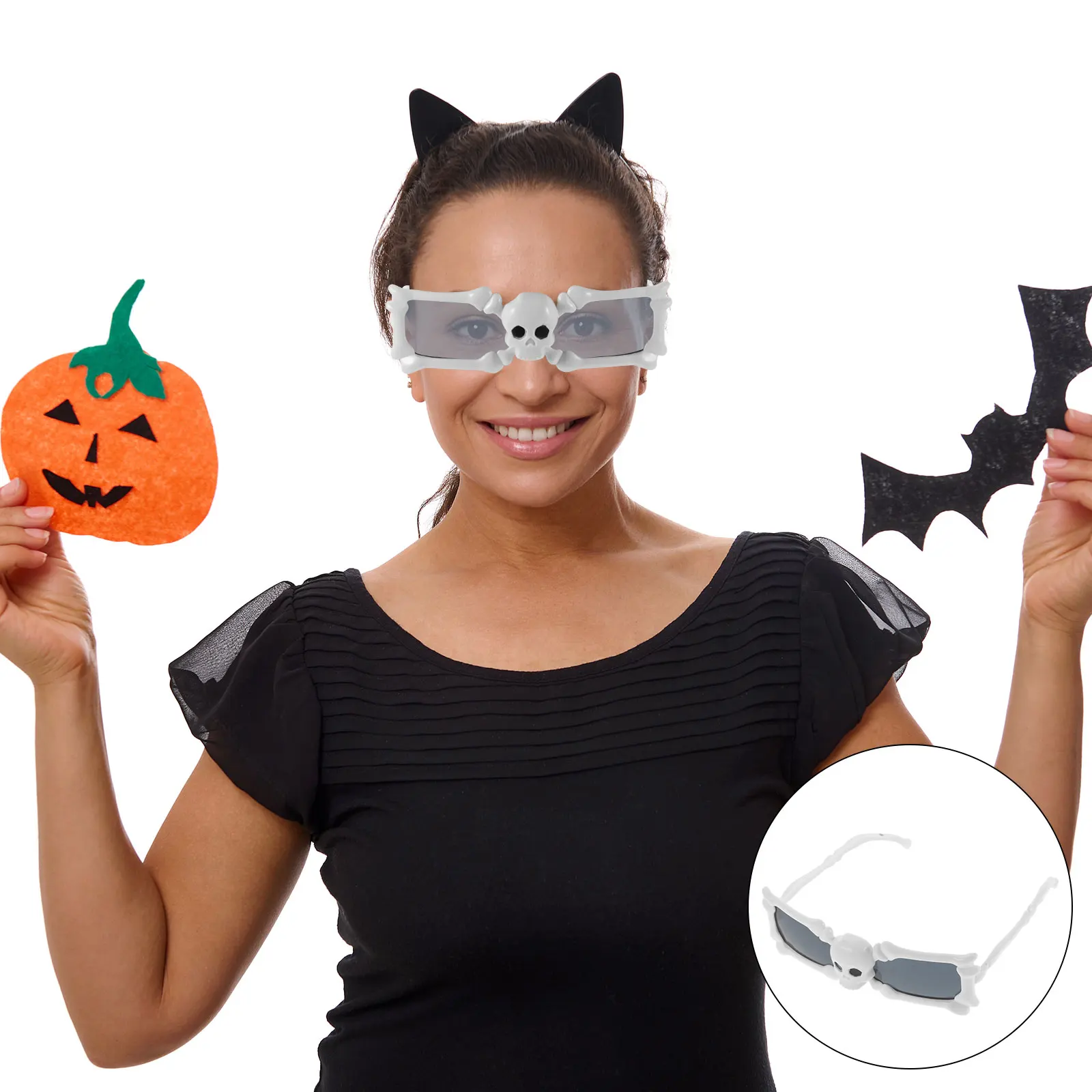 

Glasses Halloween Sunglasses Skull Frames Party Eyeglasses Funny Make up