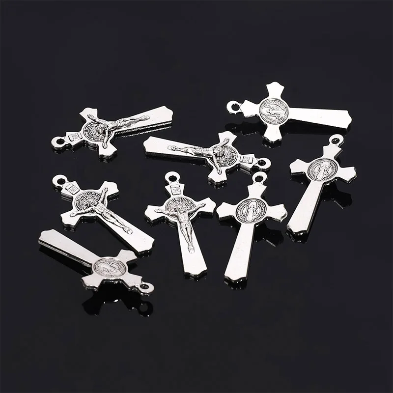 10pcs/Vintage Christian Catholic Porous Connector Virgin Mary Holy Cross Holy Grail Charm DIY Jewelry Craft Accessories