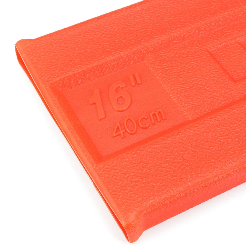 Orange Chainsaw Bar Cover Designed for 14 16 Inch Models Offers Reliable Blade Protection in Workshop or Storage