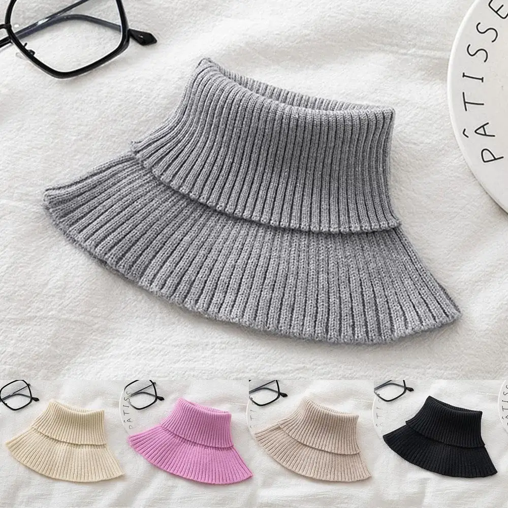 2025 New Knitted Fake Collar Scarf Women Warm Turtleneck Wool Neck Warmer Detachable False Collar Decorative Scarves