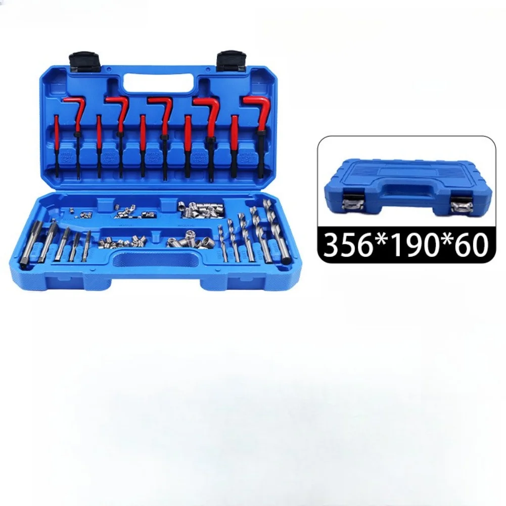 131PCS Thread Repair Kit Blue Silver Metal Rethreading Tool Set For Damaged Stripped Threads Restoration Automotive Maintenance view 2