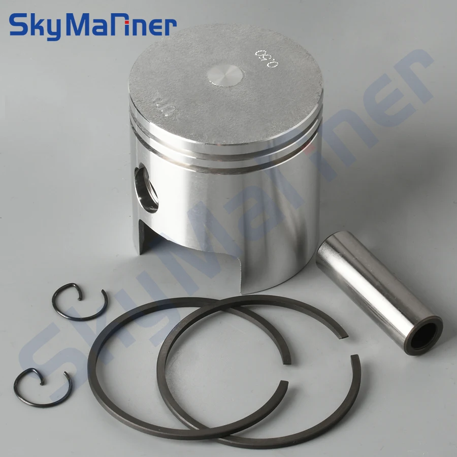 351-00004-0 Piston Set (+0.5MM O/s) For  TOHATSU Marine Engine 15HP 18HP M15B2 M15C M18D M9.9B2 M9.9C Piston Ring 350-00014