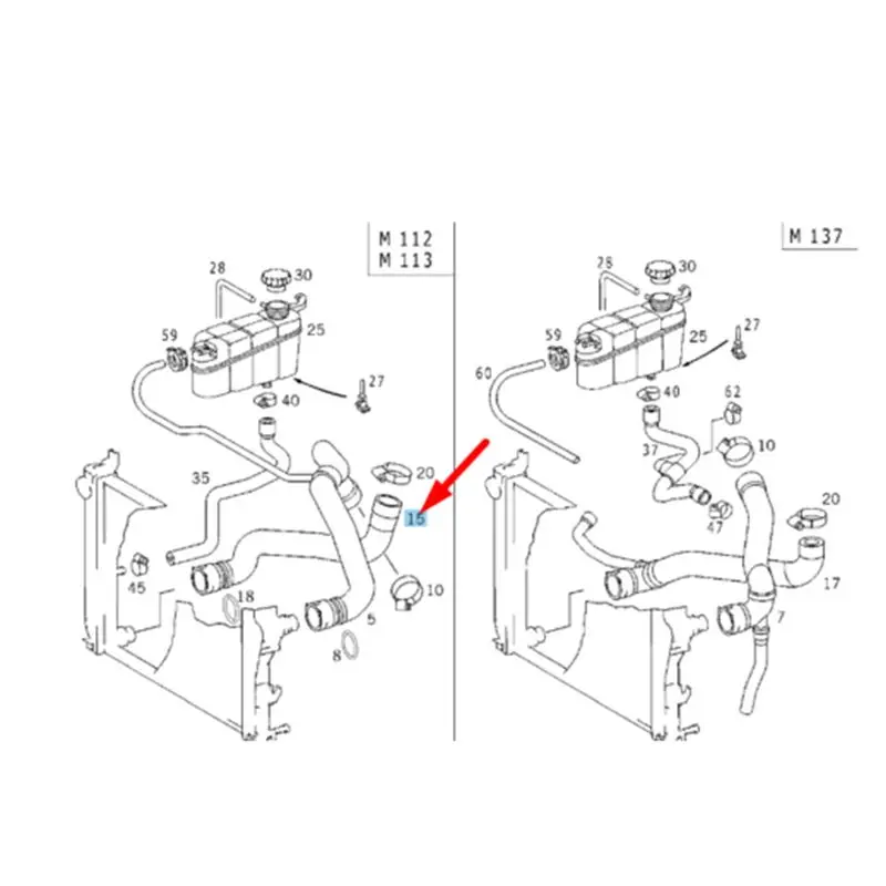 Prominent 2205010382 Radiator Water Pipe Ventilation Pipe Booster Ppipe Cooling Water Hose For