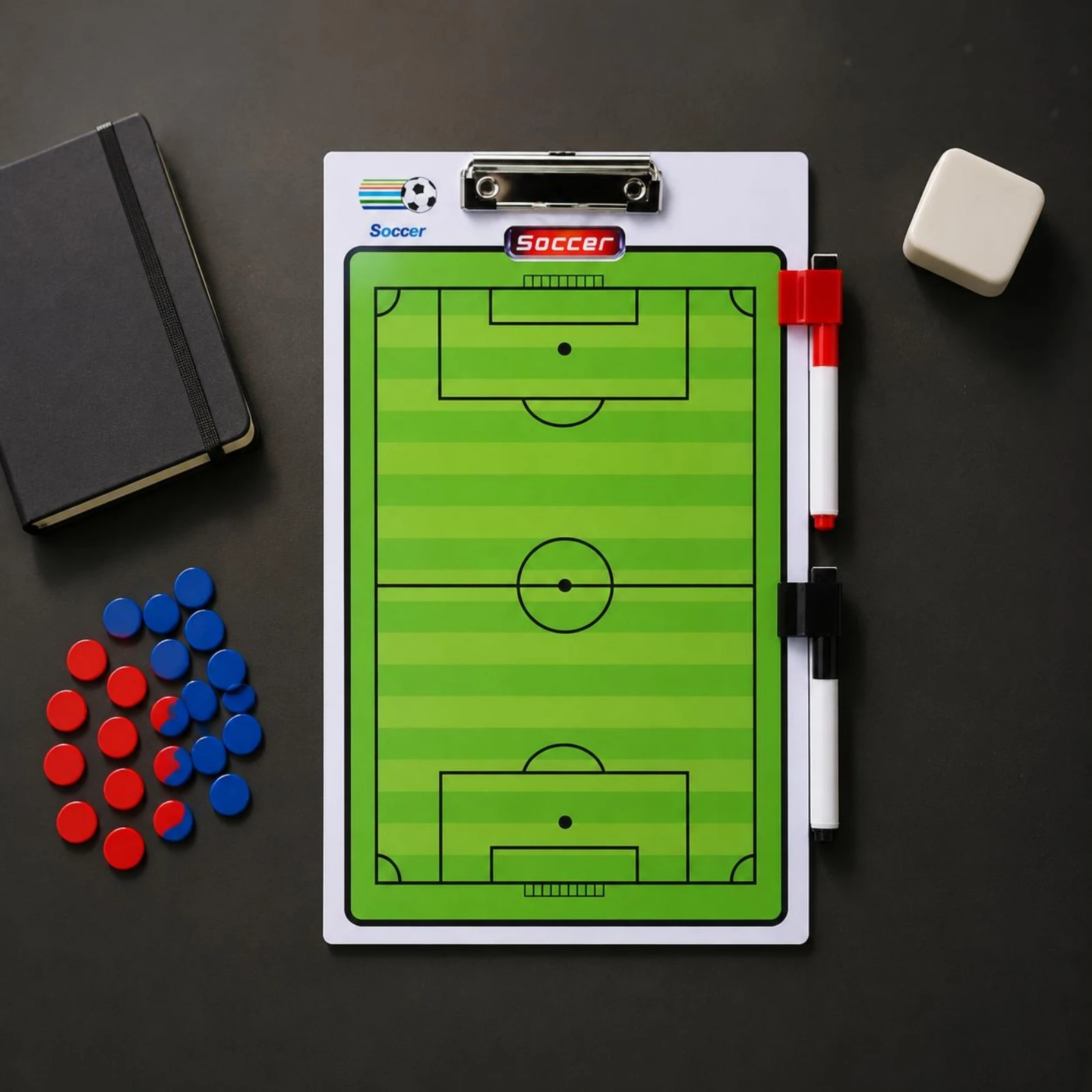 soccer-board-field-markings-soccer-strategy-board-sports-equipment-portable-metal-clip-for-trainers