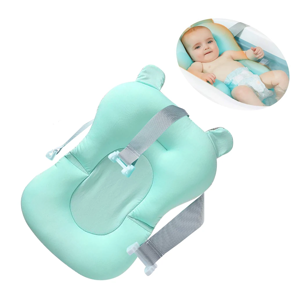مقعد حمام الطفل، وسادة دعم كرسي الرضع الآمنة، شبكة قابلة للغسل، وسادة استحمام ناعمة للجسم مع أشرطة #1