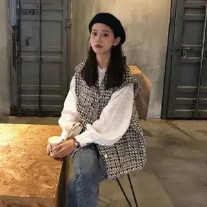 Gilet ampio da donna autunno giacca senza maniche camicia a maniche lunghe set top da donna