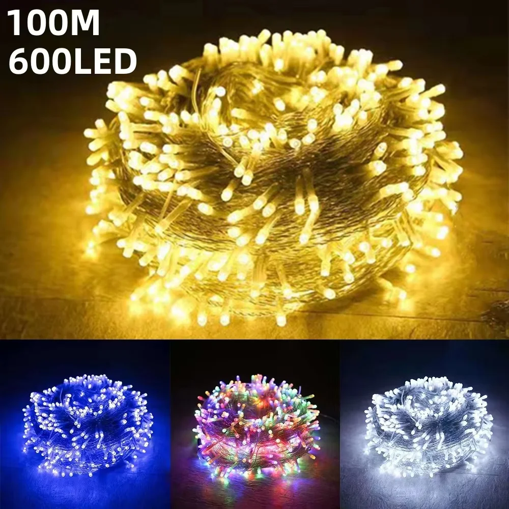 Christmas Lights 5M 10M 20M 30M 50M 100M Led String Fairy Light 8 Modes Christmas Lights For Wedding Party Holiday Lights