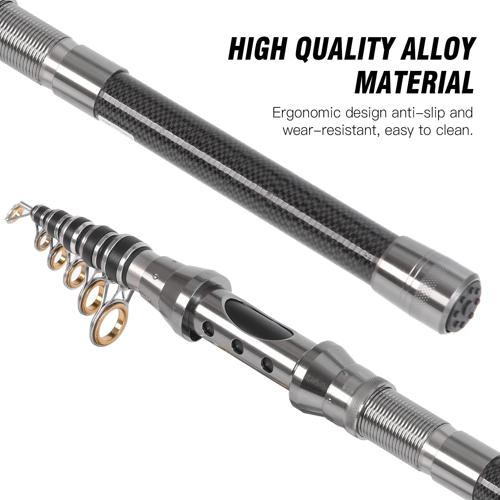 1.5/1.8/2.1/2.4 متر قصبة صيد خشبية كومبو مجموعة 2 قطعة قضيب وبكرة تلسكوبي الصيد رود ألياف الكربون الغزل بكرات الصيد اكسسوارات