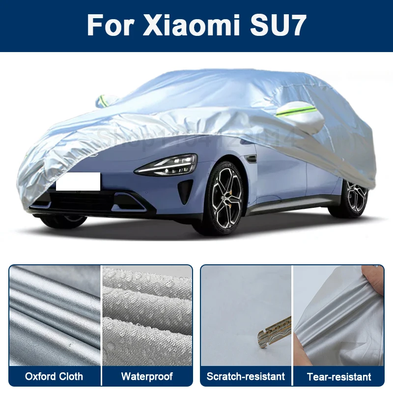 

Outdoor Full Car Cover For Xiaomi SU7 with Reflective Strips Waterproof Snowproof Dustproof UV Protection Auto Accessories