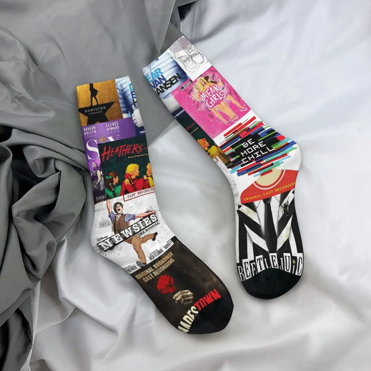 

Всесезонные чулки для экипажа, музыкальные коллажи IV, носки для музыкальных игр, длинные носки в стиле Харадзюку, аксессуары для мужчин и женщин, подарки