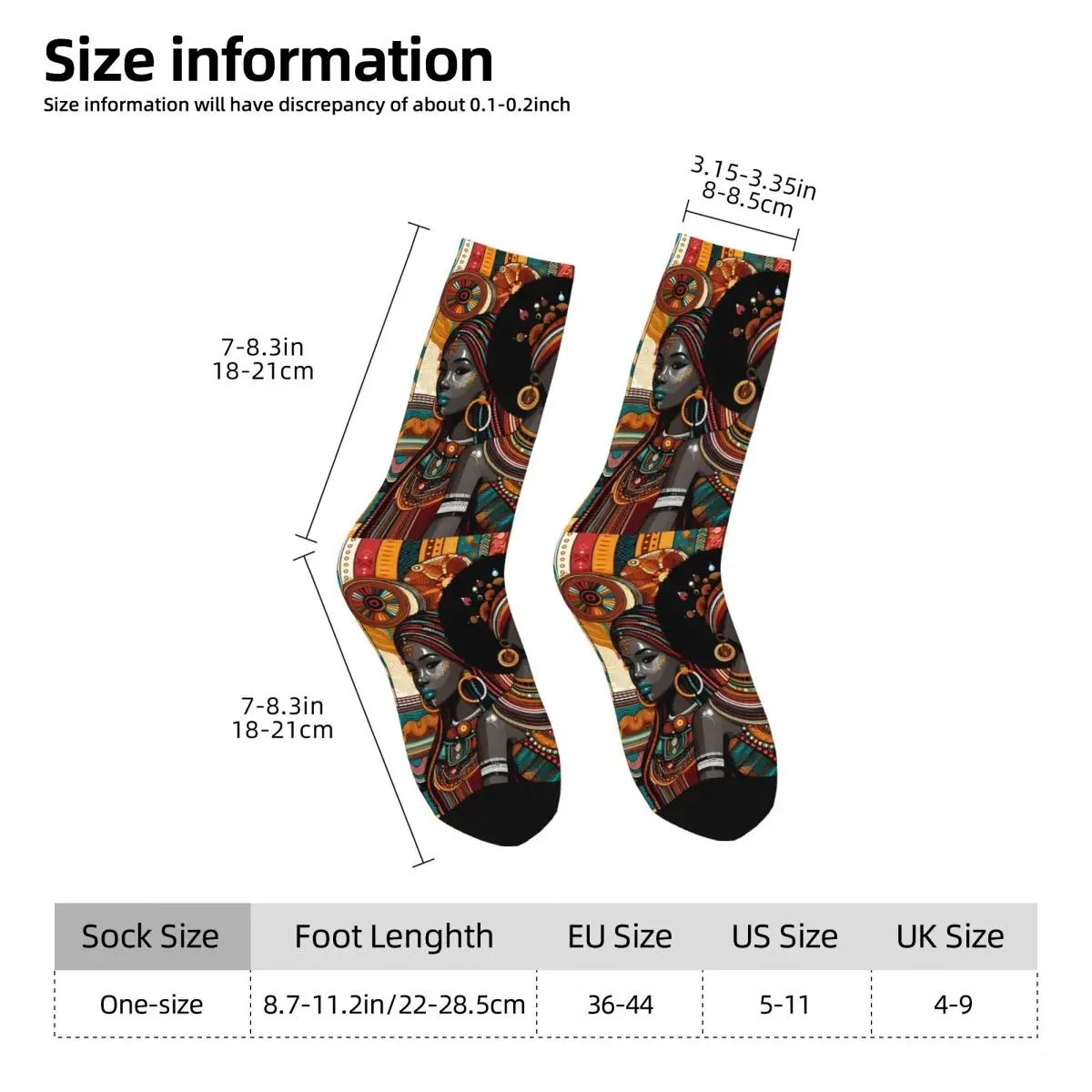 African Women Sock Printed Man Polyester