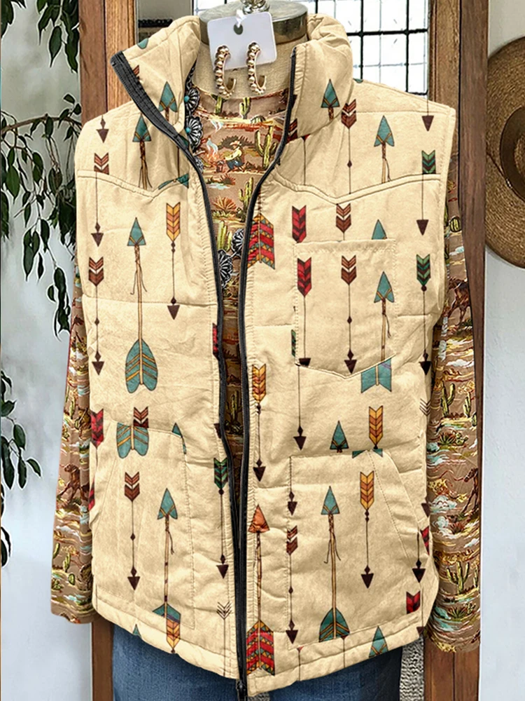 

Chic Western Cowboy National Totem Aztec Print Vest