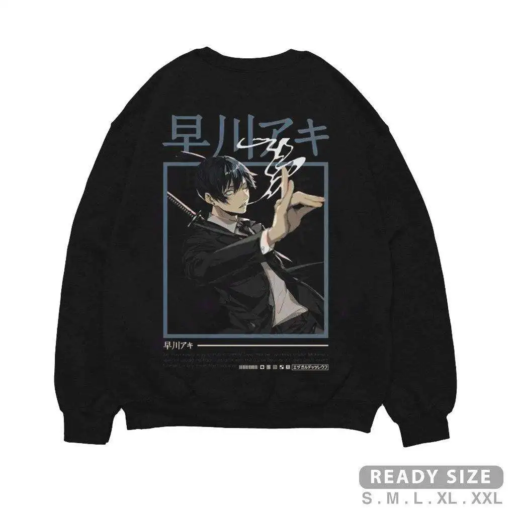 Crewneck Sweater Chainsaw Aki Hayakawa V01 Sweater Crewneck Basic Anime S M L XL XXL