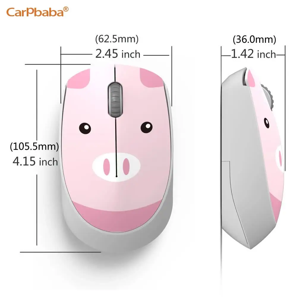 X11 Wireless Mini Cartoon Tiger Mouse For Women Cute Printing Lightweight Portable Computer Mouse Water Transfer Technology Gift