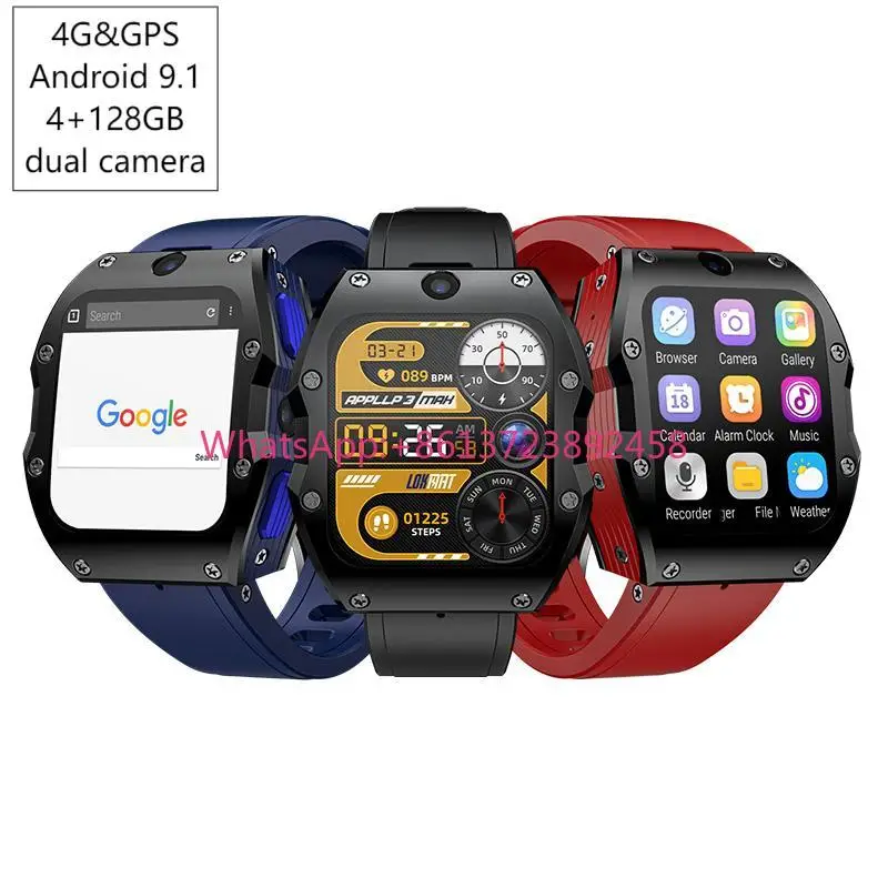 4G Android Smartwatch 4+128GB GPS Dual Camera Sim Card GPS NFC IP68 Waterproof Smart Watch APPLLP 3 MAX