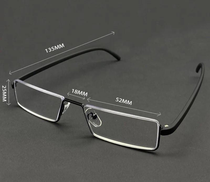 Mai Blume TR90 Presbyopie Brille Mann Blau Licht Lesebrille Männer Metall Quadratische Gläser Für Anblick Plus Linsen + 1,75 + 2,25 + 2,75 – Detail 3