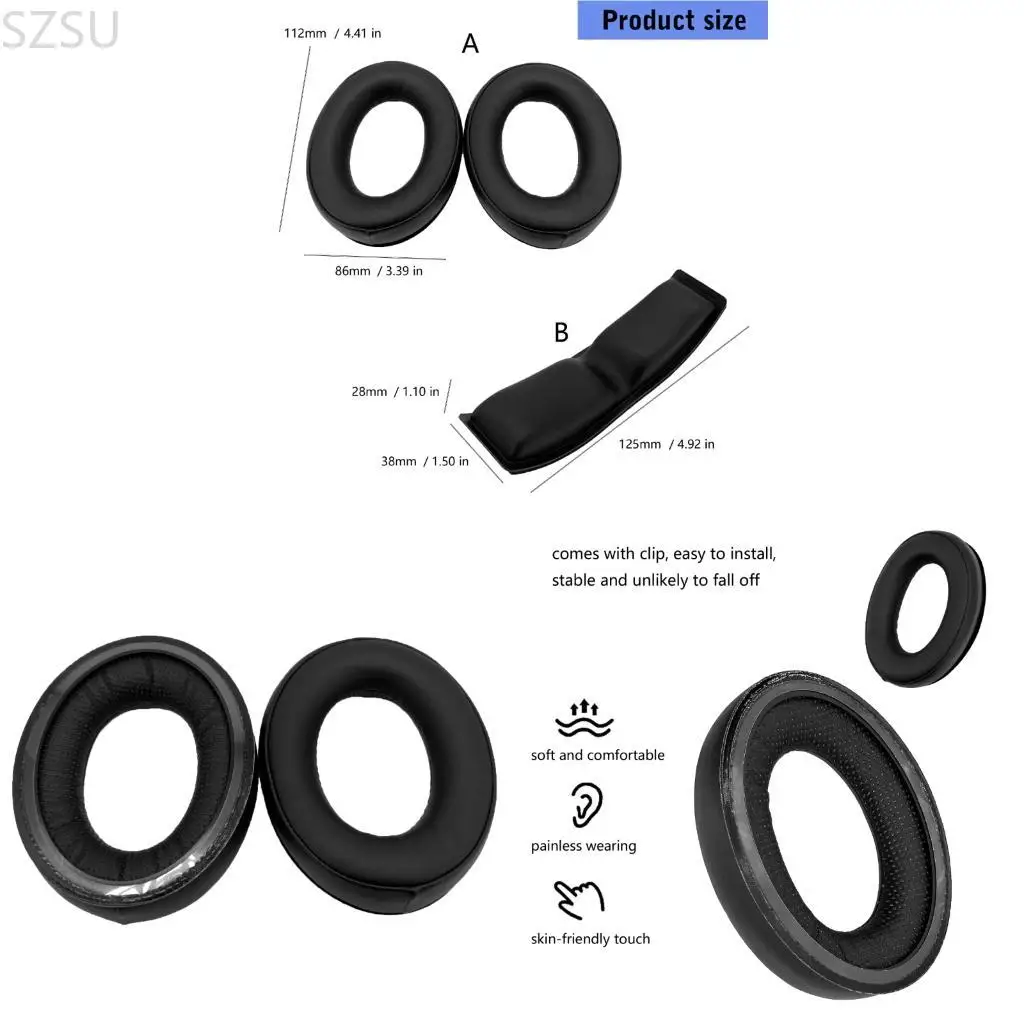 

Повязка на голову SZSU с губкой для наушников HD620S HD400 HD560S, легкий и приятный для кожи дизайн