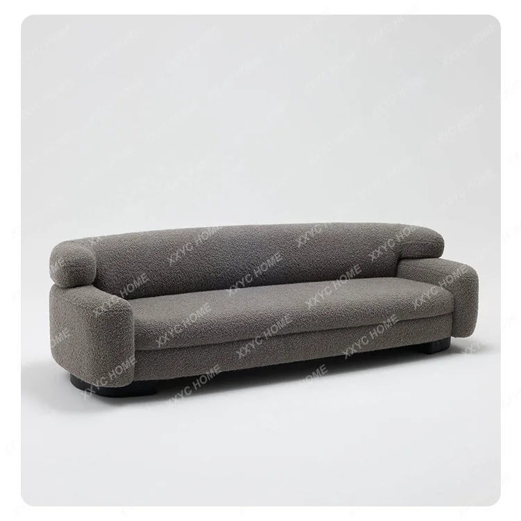 XX Sili Style Straight Row Fabric Sofa  Simple Living Room Light Luxury Three-Seat Lambswool