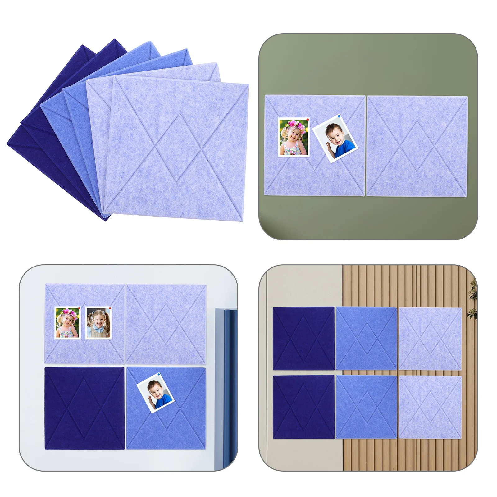 6 قطعة بلاط الحائط ورأى على شكل حرف V مخطط ناعم ممتص للصوت متعدد الوظائف لوحة إعلانات ديكور غرفة عرض الصور #1