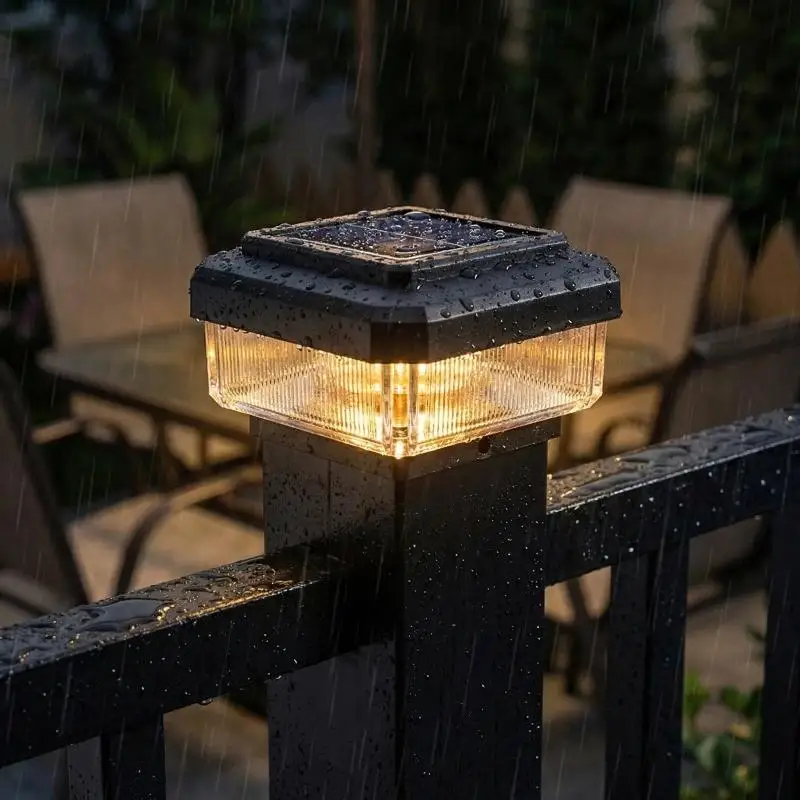 LED Solar Post Cap Light IP65 Waterproof for Outdoor Fence Deck Garden Yard Pathway Energy Saving Lamp