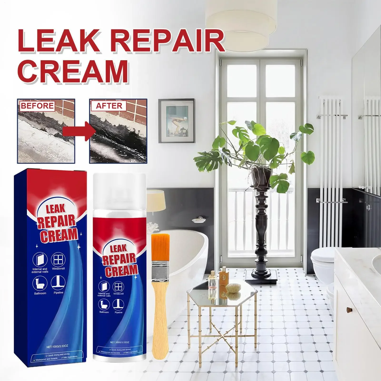 Waterproof Leak Repair Spray Wall Roof Patch Sealers Spray Sealant Coating Quick Dry Wall Gap Filler For Gutter Window Frame